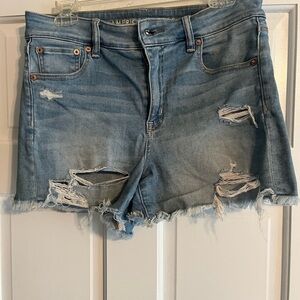American Eagle Blue Distressed Jean Shorts